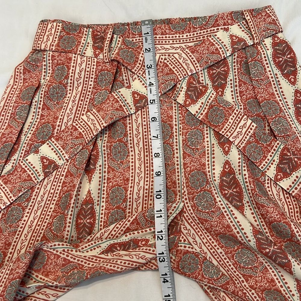 Bebop Size Small Bohemian Patterned Wide Leg Pant… - image 3